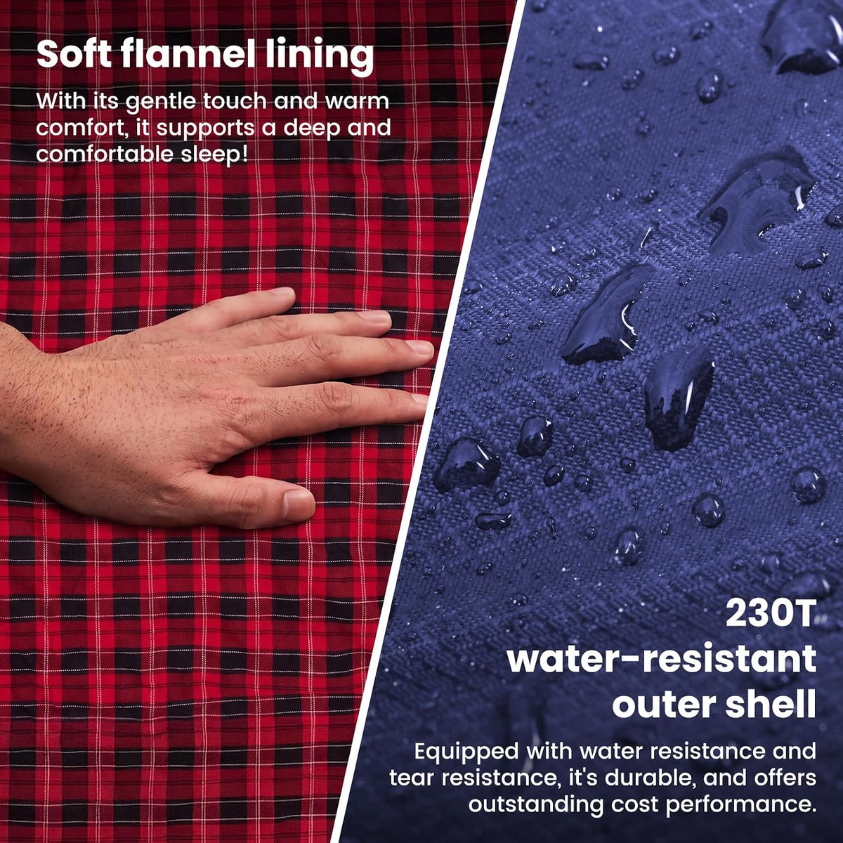 KingCamp 350g Filling Plus Size 3-4 Season Navy Sleeping Bag
