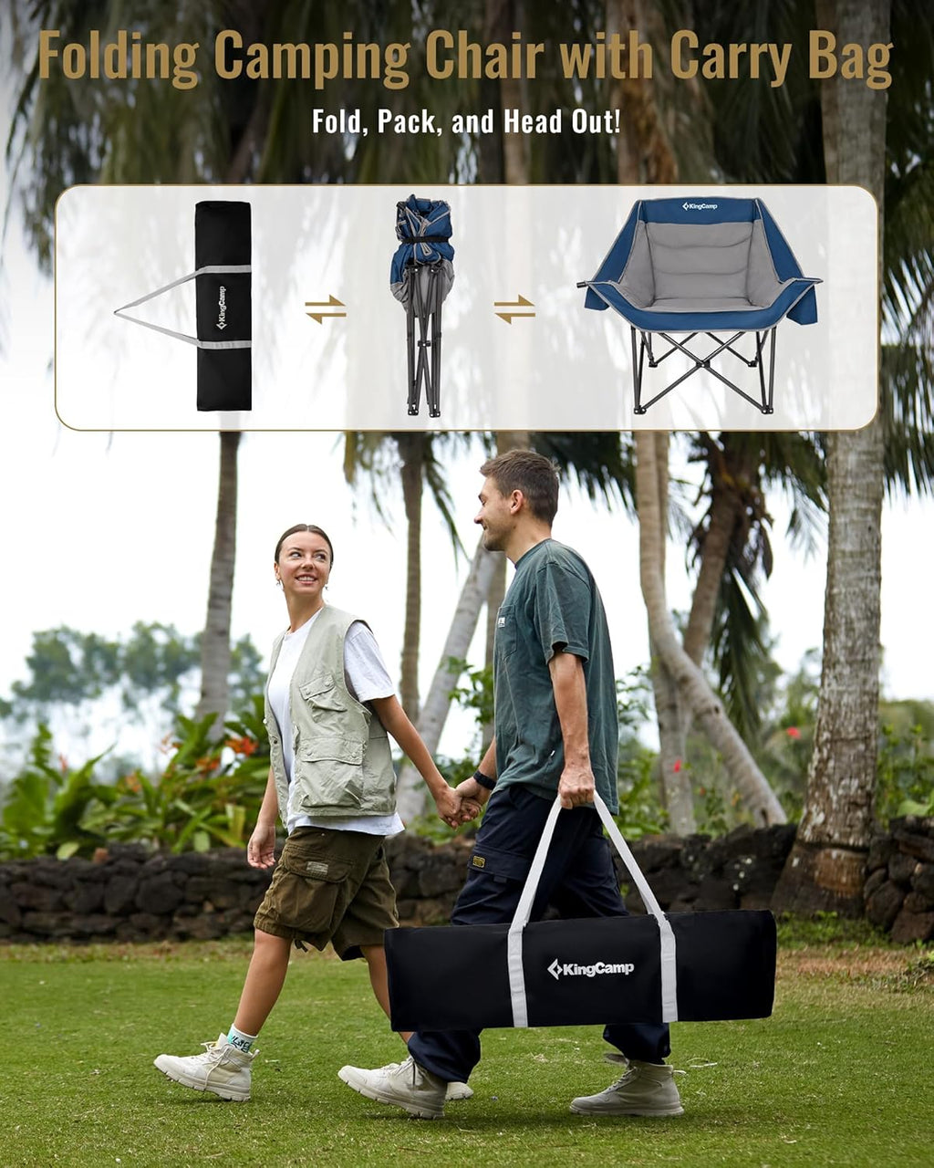 KingCamp CANNA C10 PLUS  Oversized Camping Folding Chair