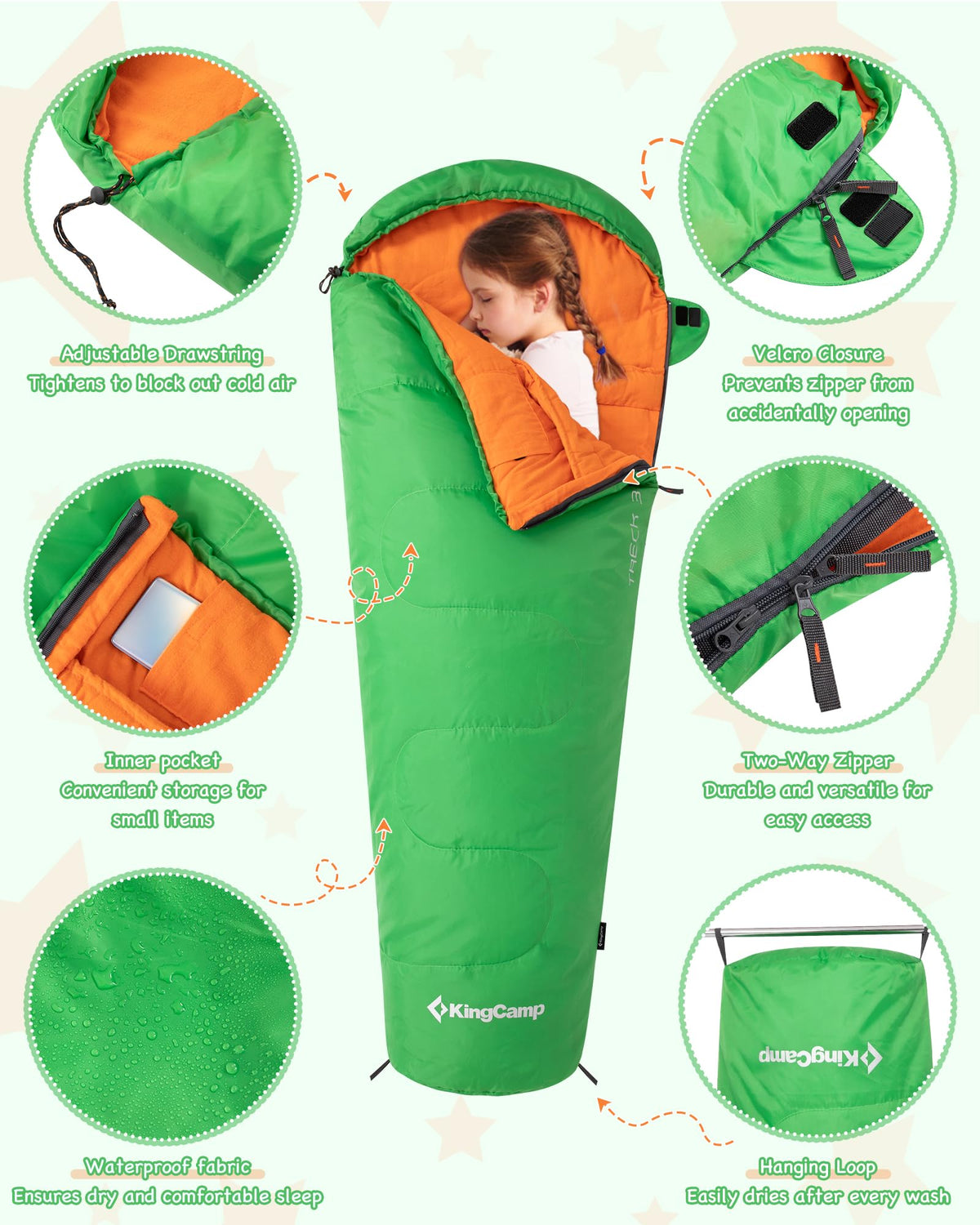KingCamp Treck 300S+ Kid’s Mummy Sleeping Bag
