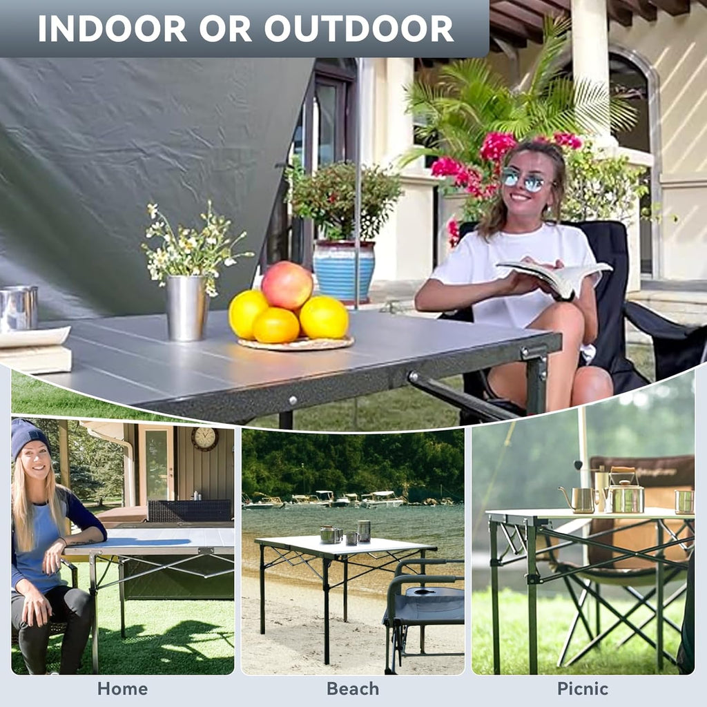 KingCamp GRANITE Aluminum Folding Table for 4-6 Person 53x27
