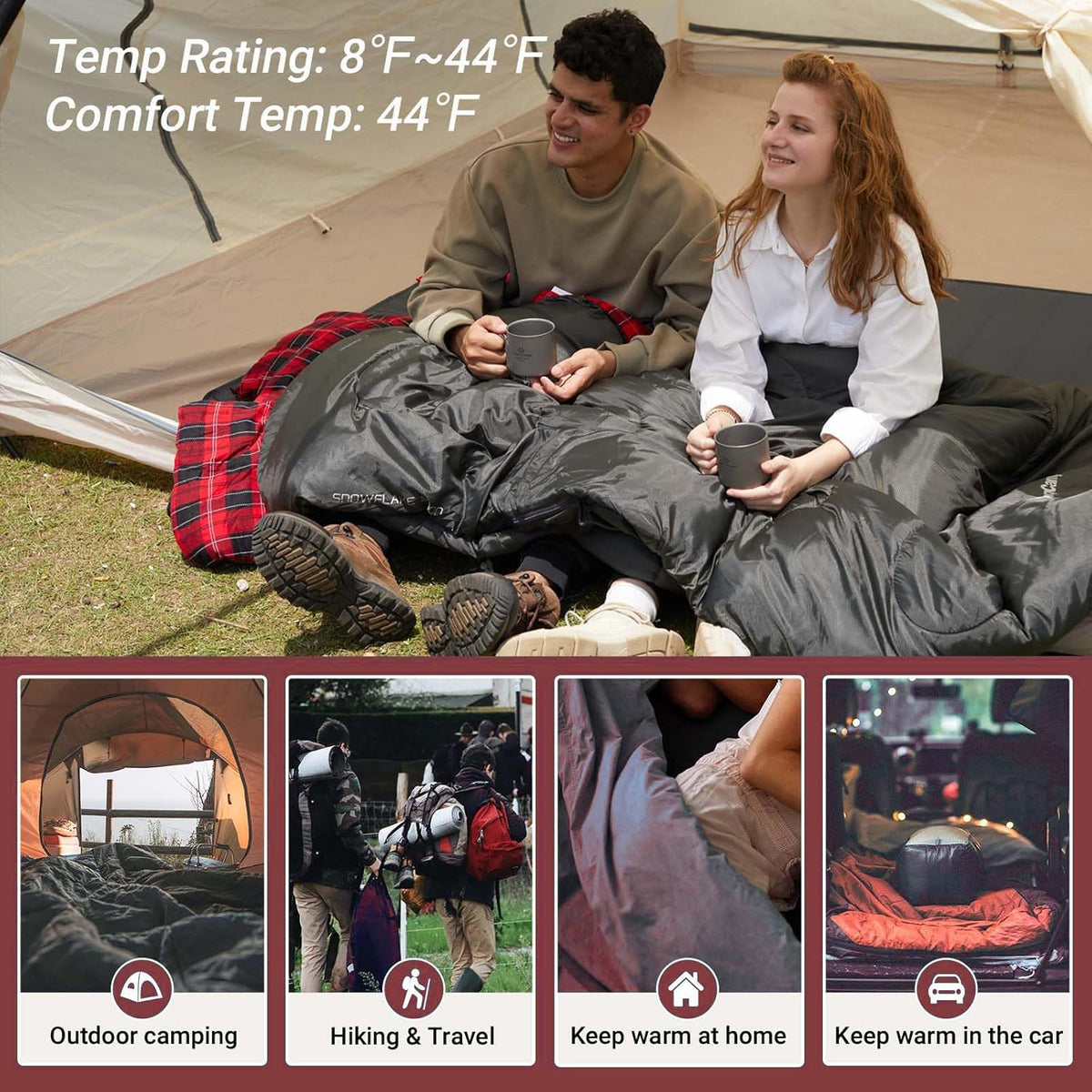 KingCamp SNOWFLAKE 300D Double Flannel Sleeping Bag