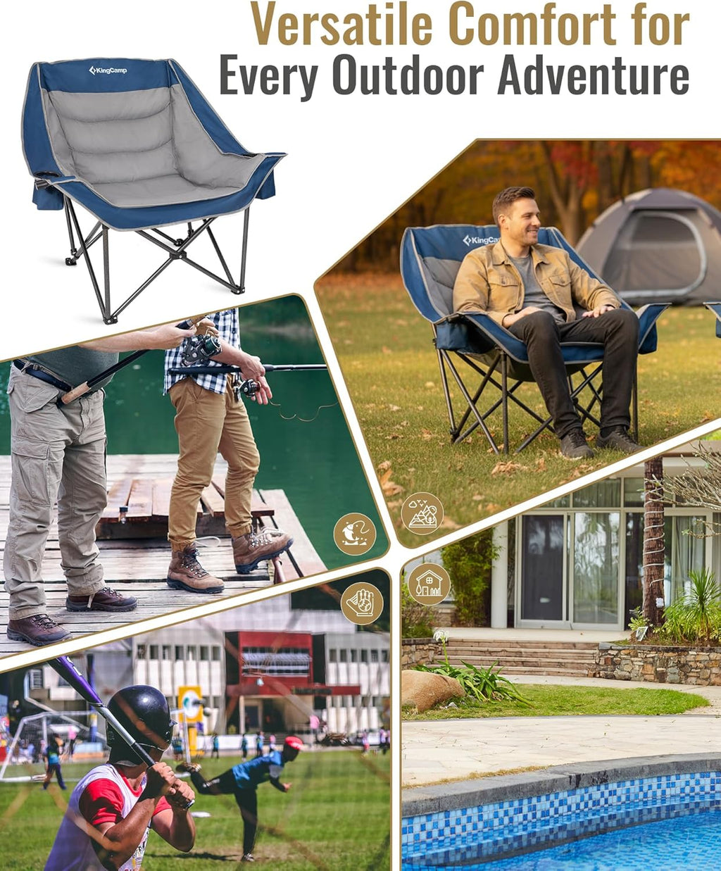 KingCamp CANNA C10 PLUS  Oversized Camping Folding Chair