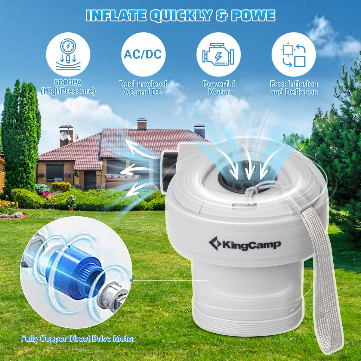 KingCamp WILD TRIANGLE Portable Air Pump for Air Mattress