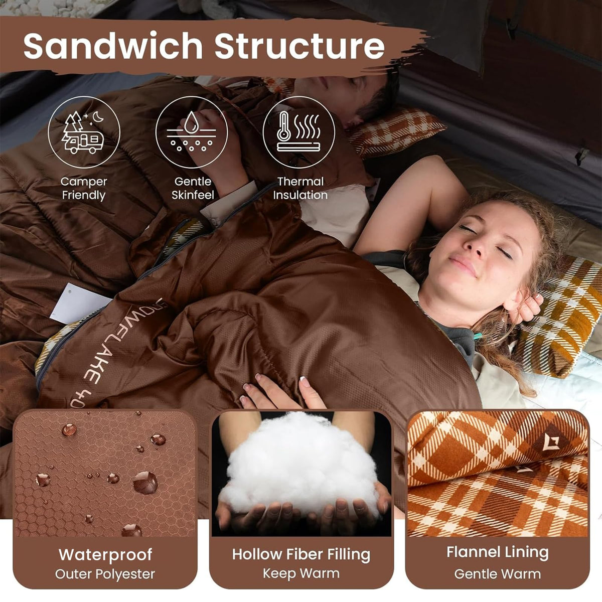 KingCamp Cotton Flannel 3 Season Sleeping Bags