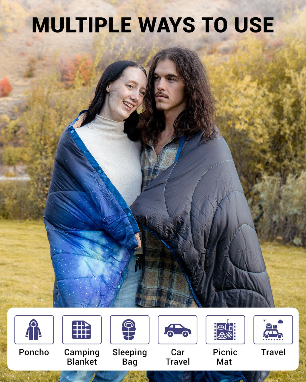 KingCamp Printed Sherpa Fleece Camping Blanket