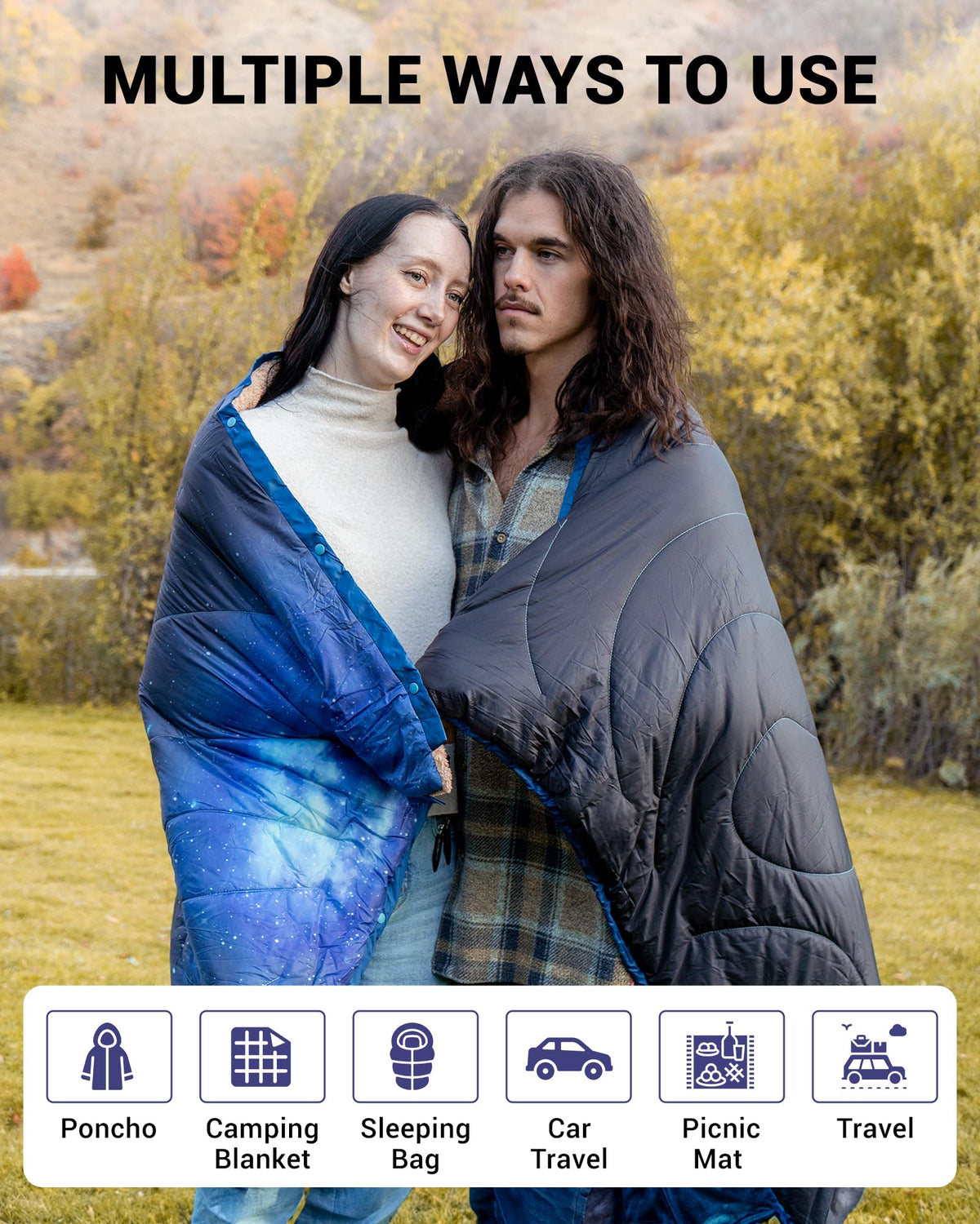KingCamp Printed Sherpa Fleece Camping Blanket