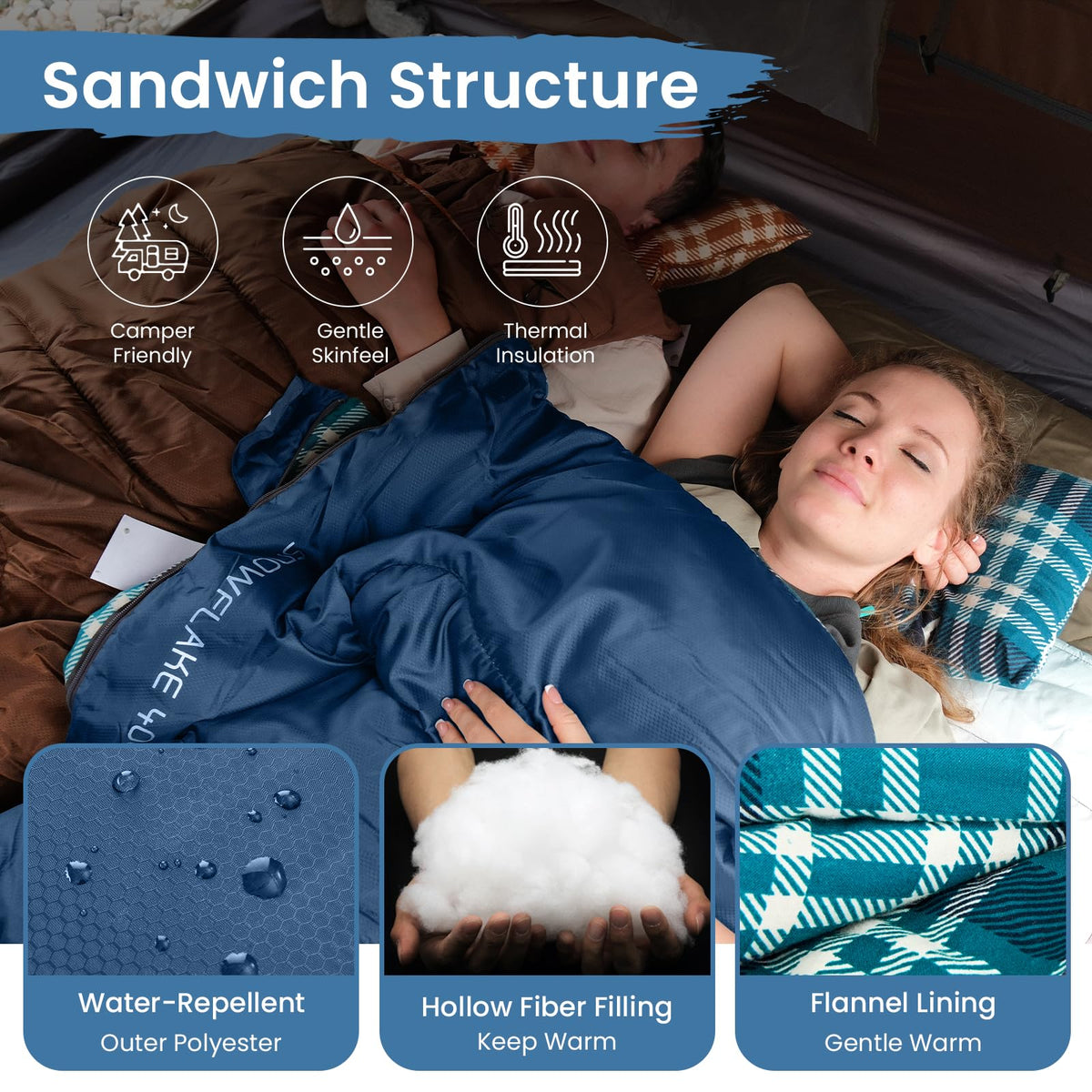 KingCamp Cotton Flannel 3 Season Sleeping Bags