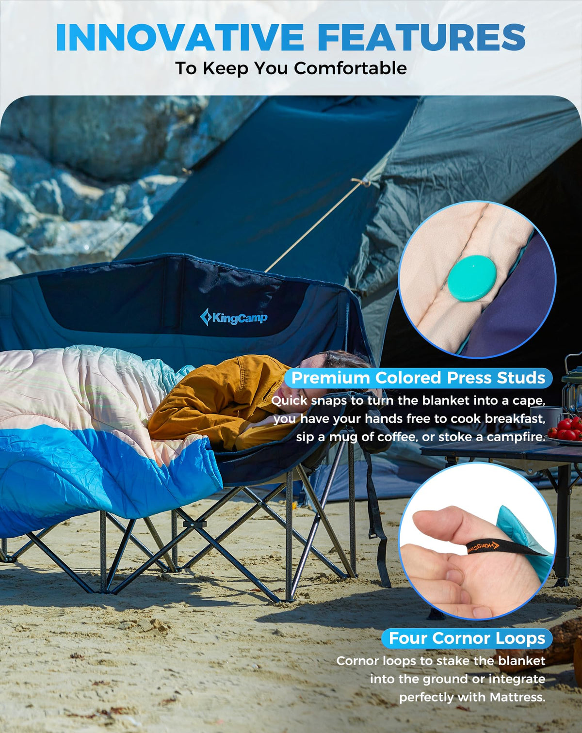 KingCamp BLANKET SMART 150 XL Lightweight Camping Blanket