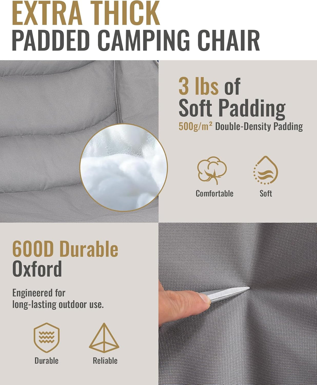 KingCamp CANNA C10 PLUS  Oversized Camping Folding Chair