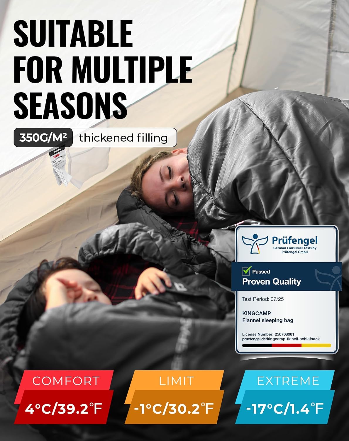 KingCamp Plus Size 3-4 Season Sleeping Bag