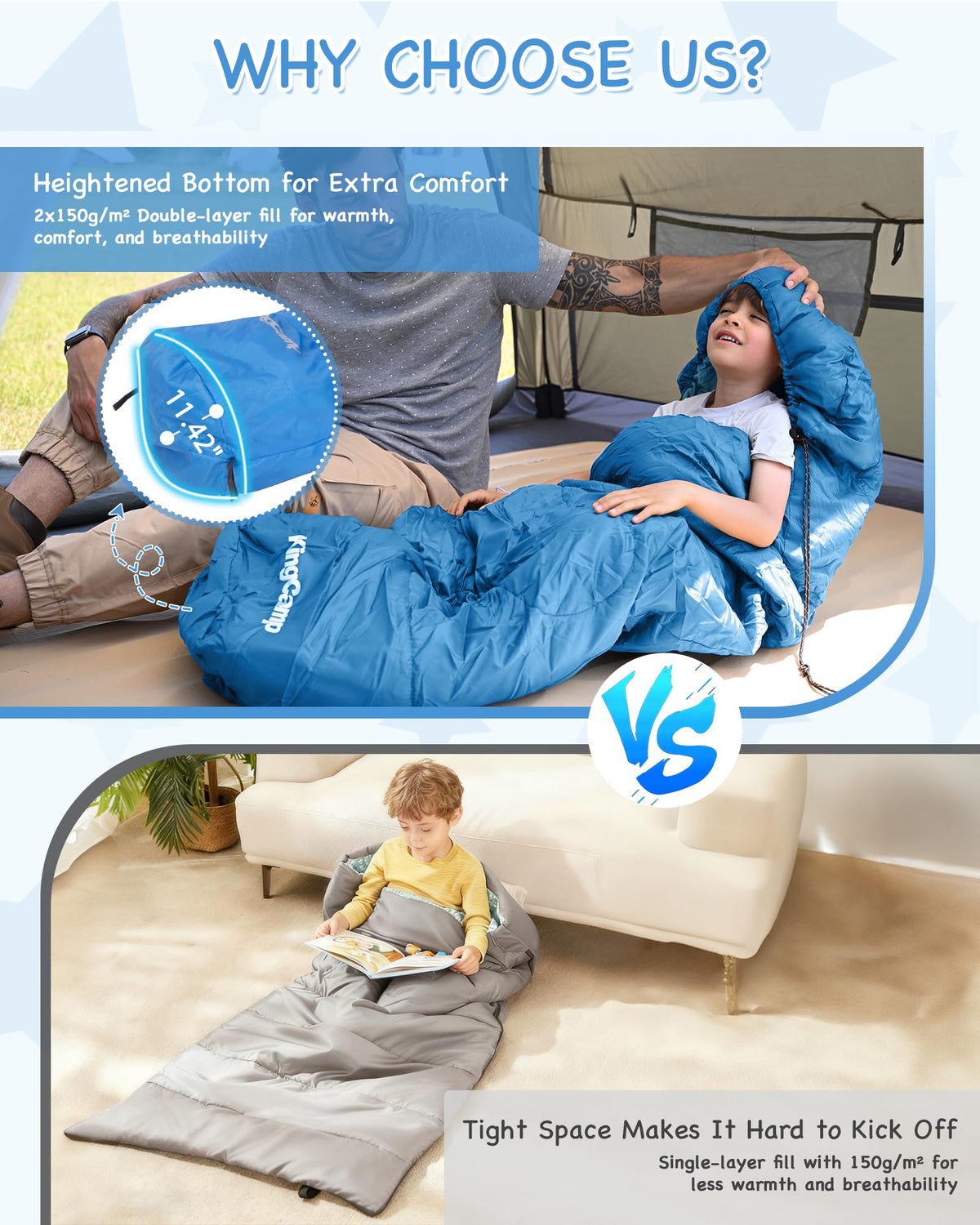 KingCamp Treck 300S+ Kid’s Mummy Sleeping Bag
