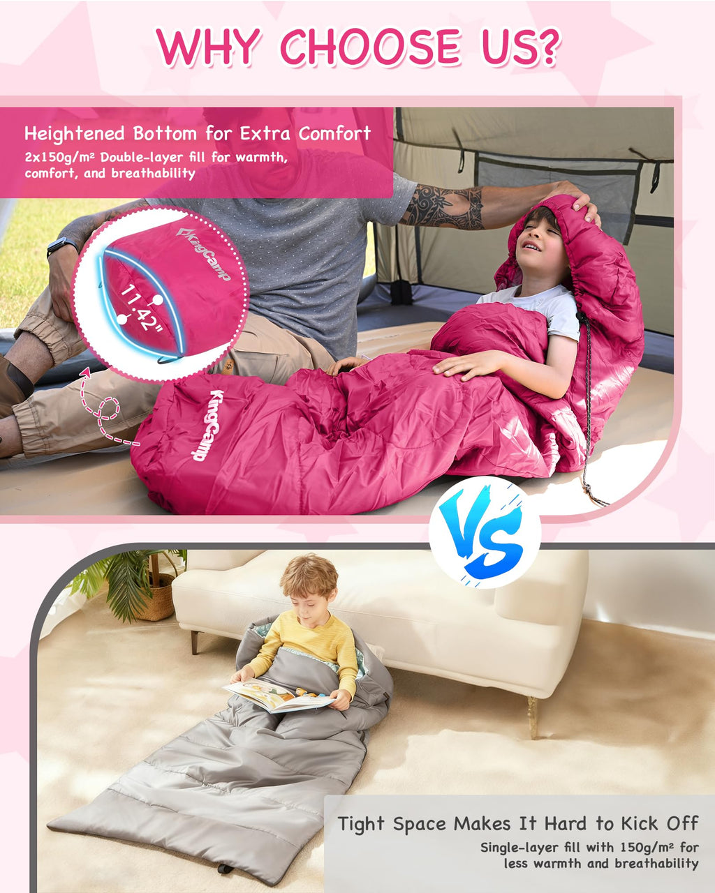 KingCamp Treck 300S+ Kid’s Mummy Sleeping Bag