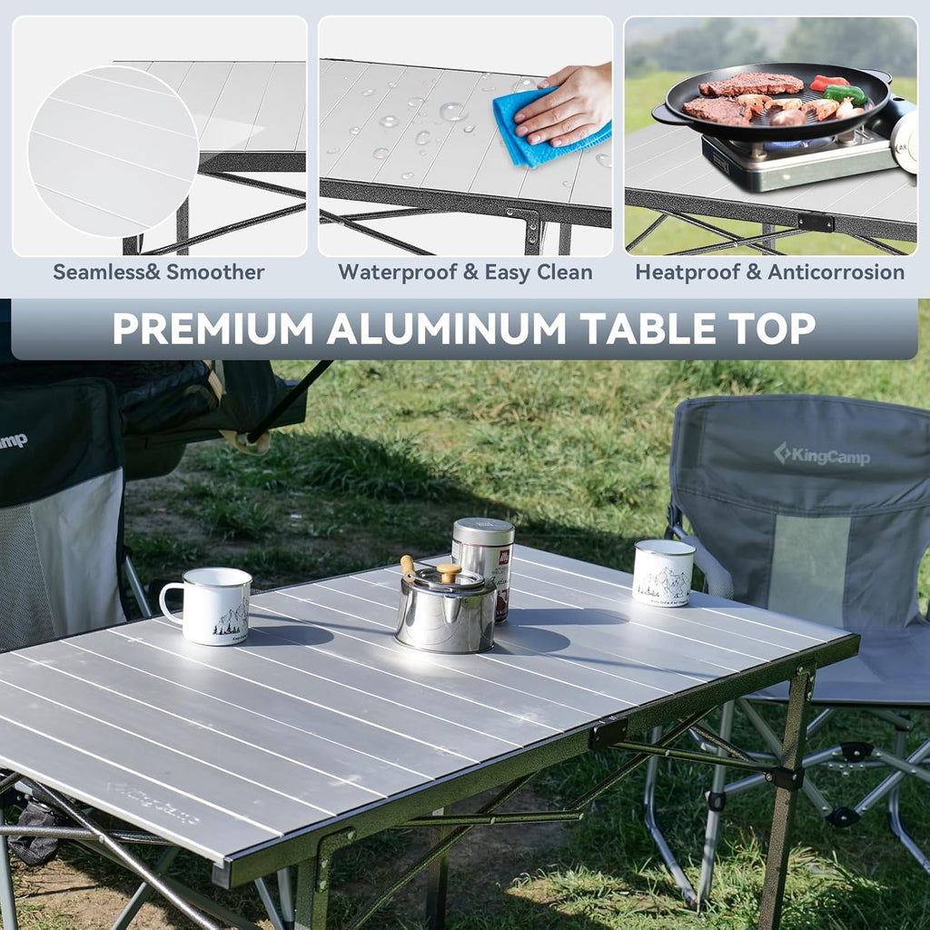KingCamp GRANITE Aluminum Folding Table for 4-6 Person 53x27