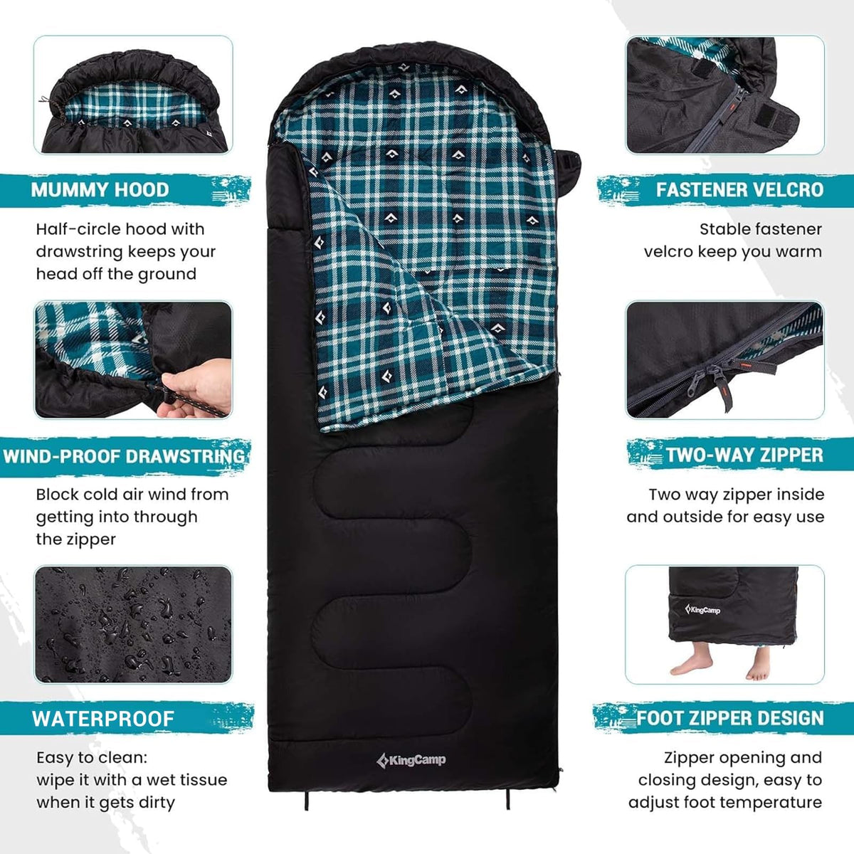 KingCamp Flannel Liner 3 Season Sleeping Bags