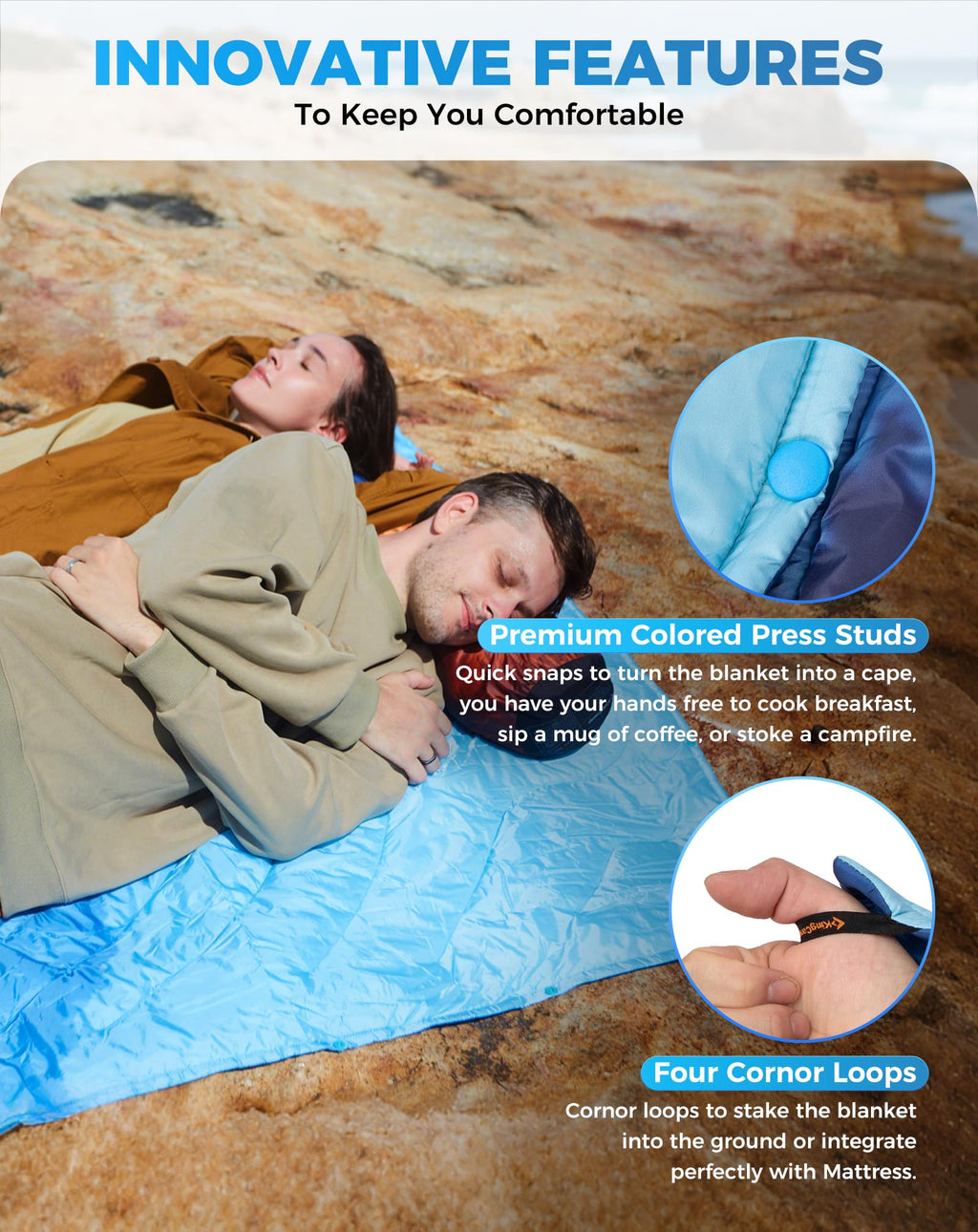 KingCamp BLANKET SMART 150 XL Lightweight Camping Blanket