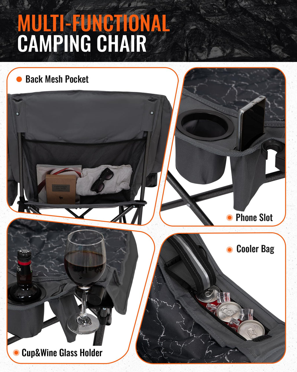 KingCamp CANNA C10 PLUS Oversized Padded Camping Chair