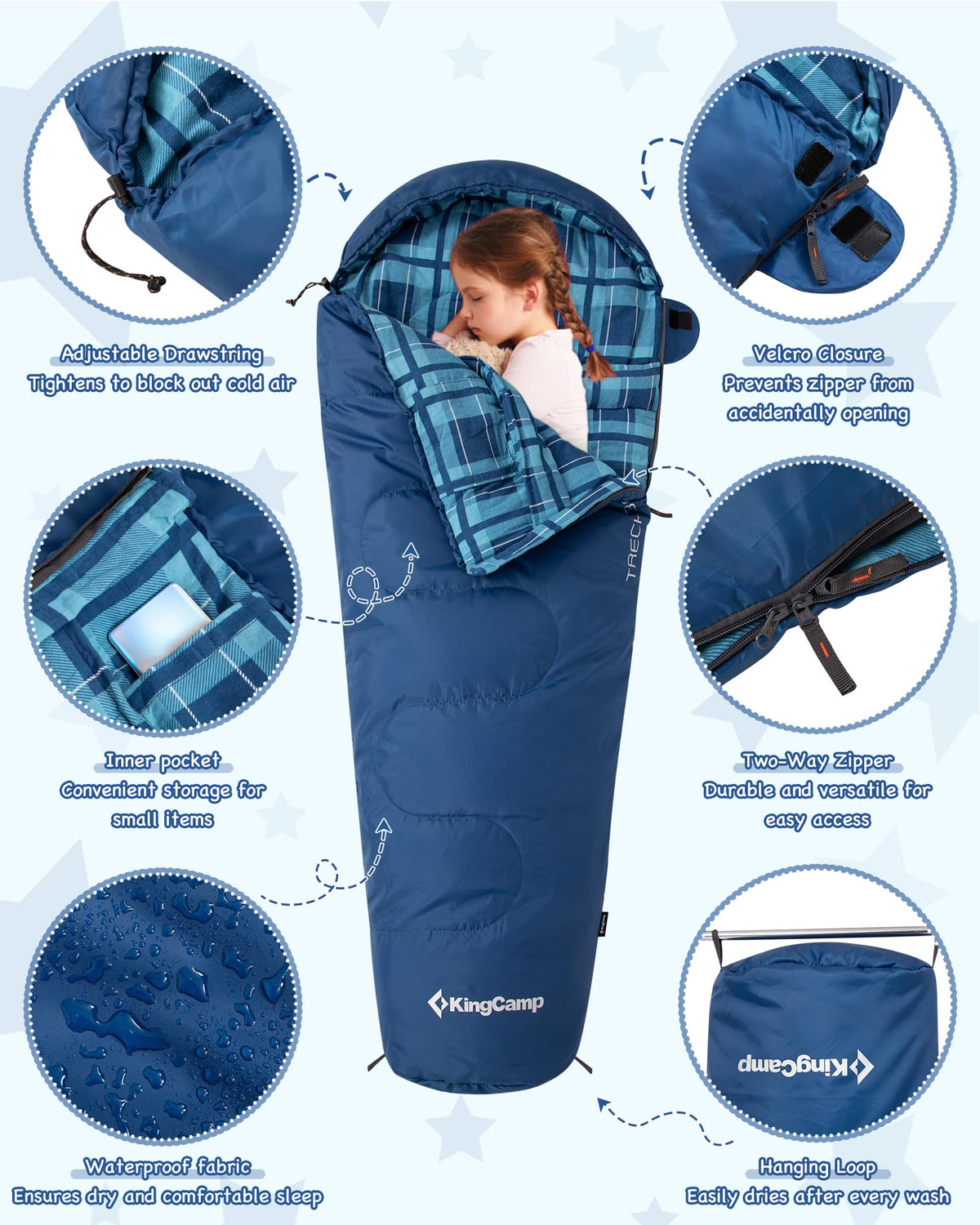 KingCamp Treck 300S+ Kid’s Mummy Sleeping Bag