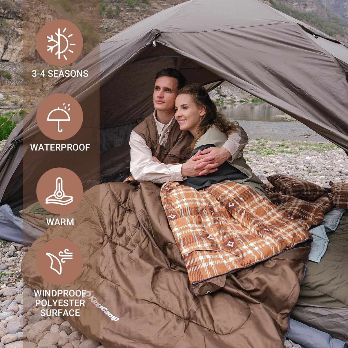 KingCamp SNOWFLAKE 300D Double Flannel Sleeping Bag