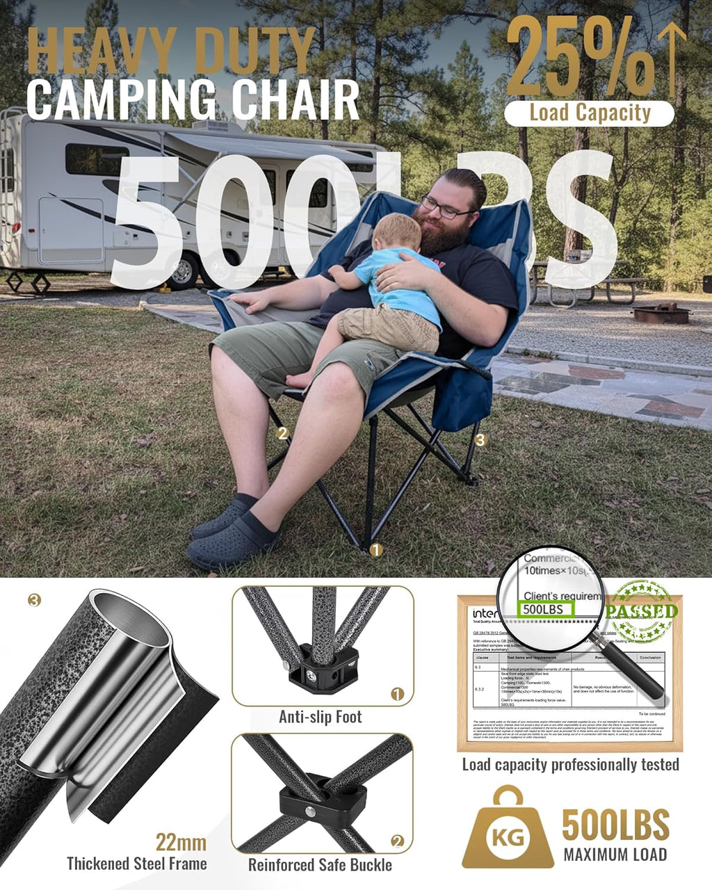 KingCamp CANNA C10 PLUS  Oversized Camping Folding Chair