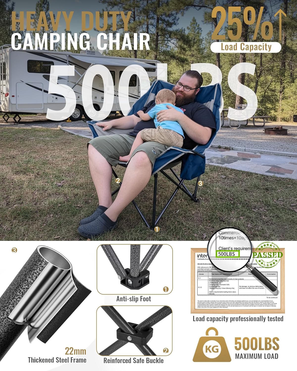 KingCamp CANNA C10 PLUS  Oversized Camping Folding Chair