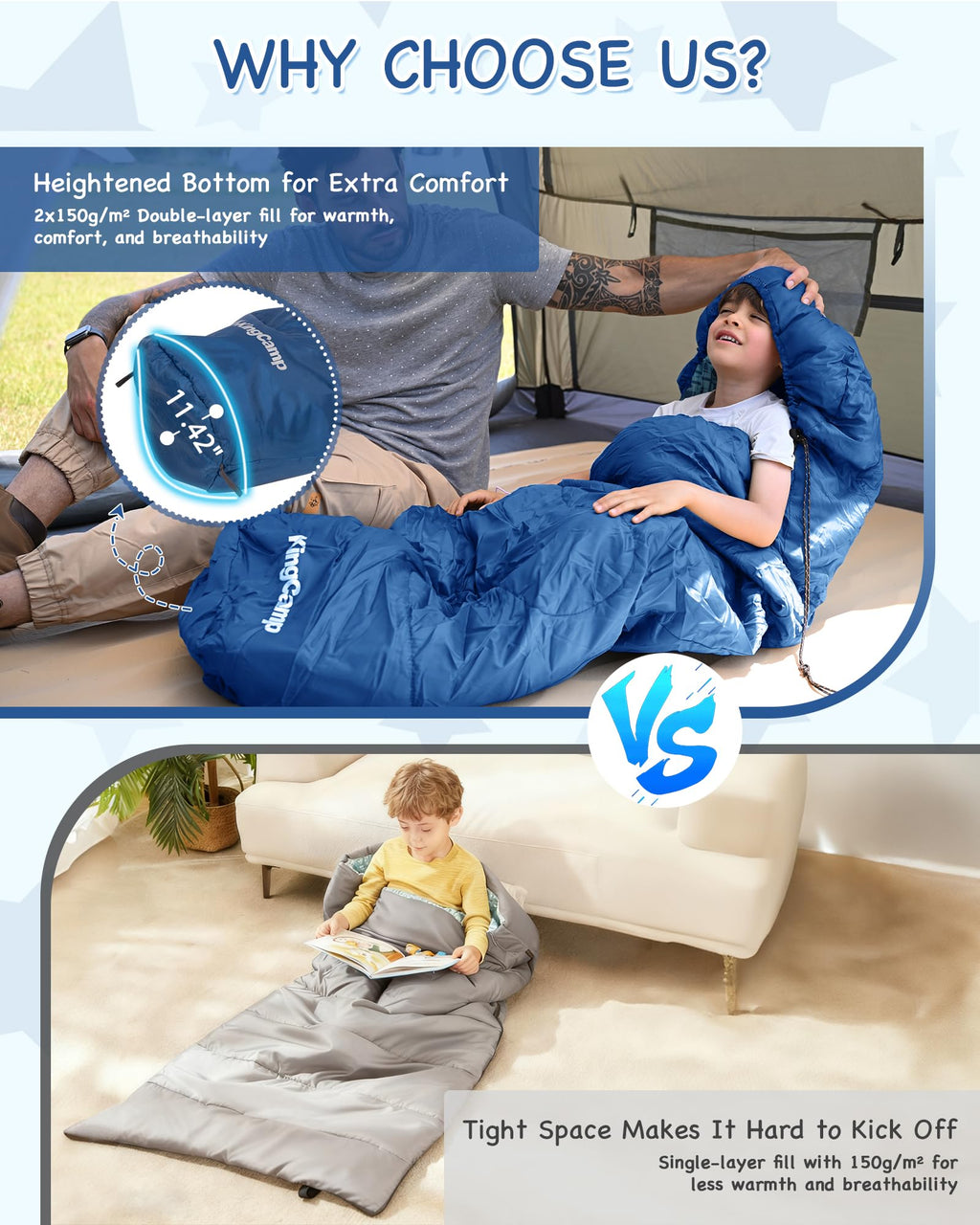 KingCamp Treck 300S+ Kid’s Mummy Sleeping Bag