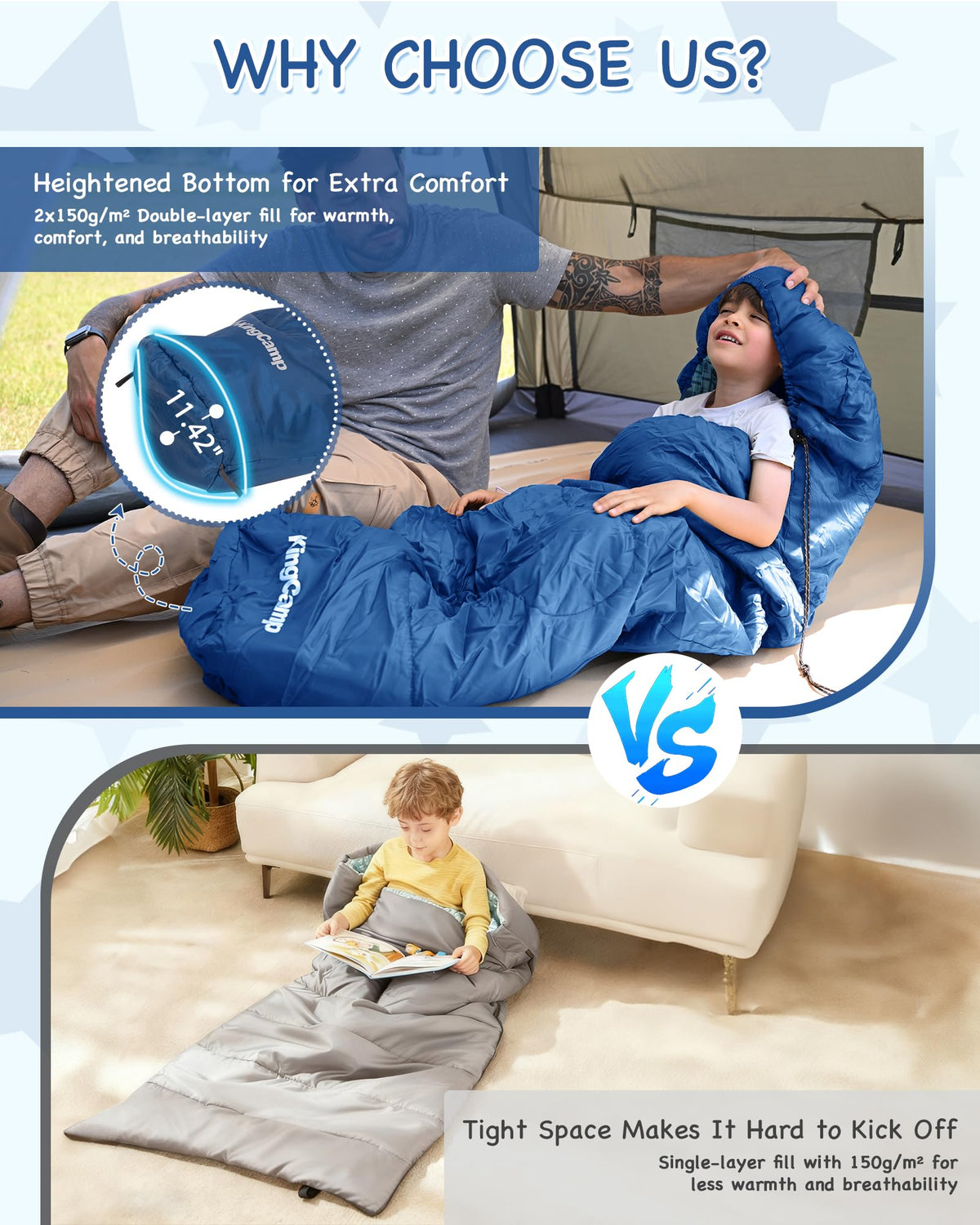KingCamp Treck 300S+ Kid’s Mummy Sleeping Bag
