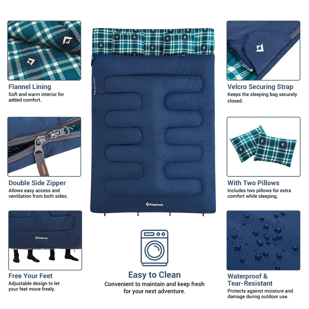 KingCamp SNOWFLAKE 300D Double Flannel Sleeping Bag