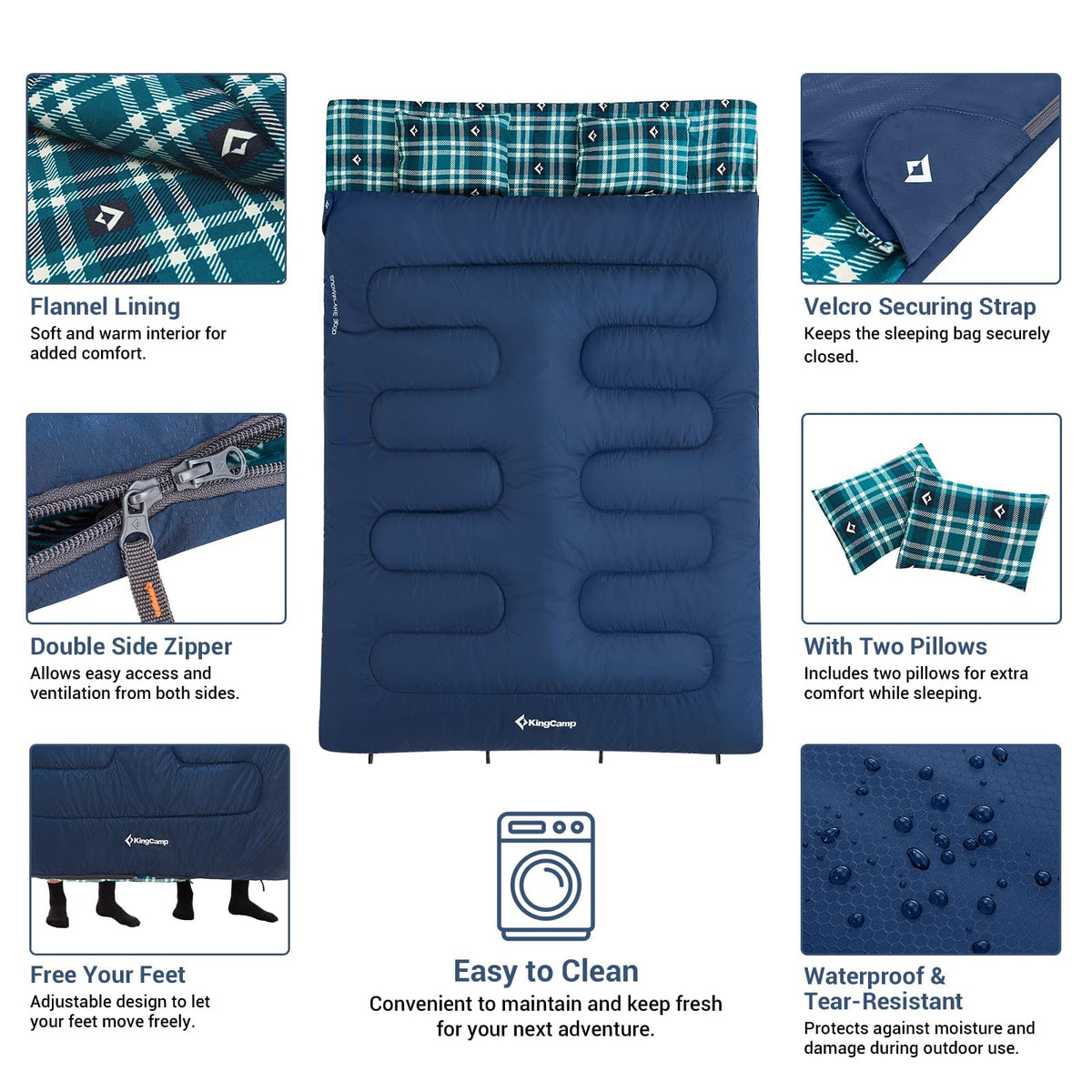 KingCamp SNOWFLAKE 300D Double Flannel Sleeping Bag