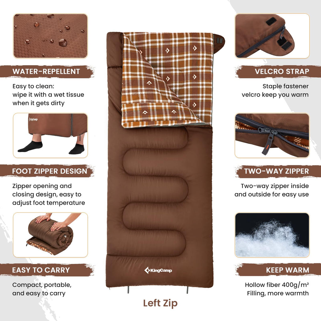 KingCamp Cotton Flannel 3 Season Sleeping Bags