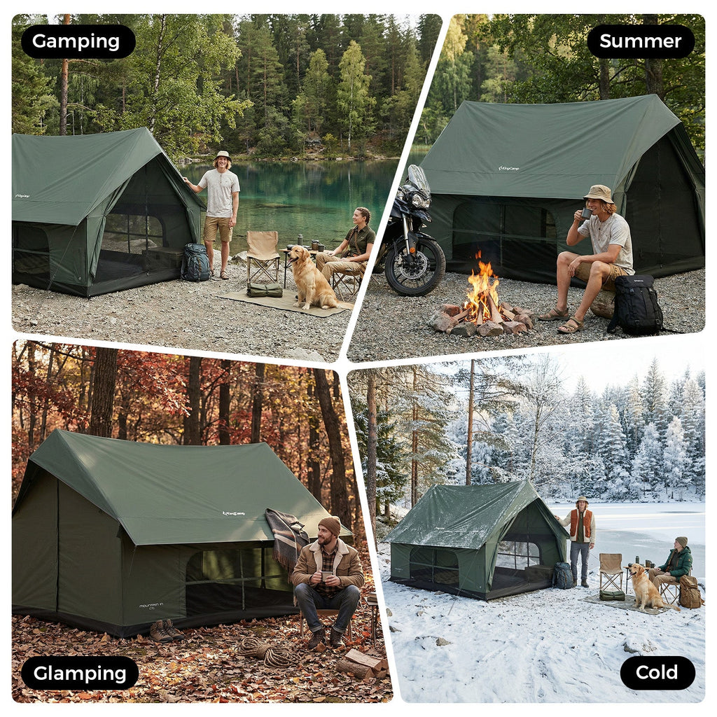 KingCamp MOUNTAIN IN C5 Cabin Tent with Stove Jack & AC Port