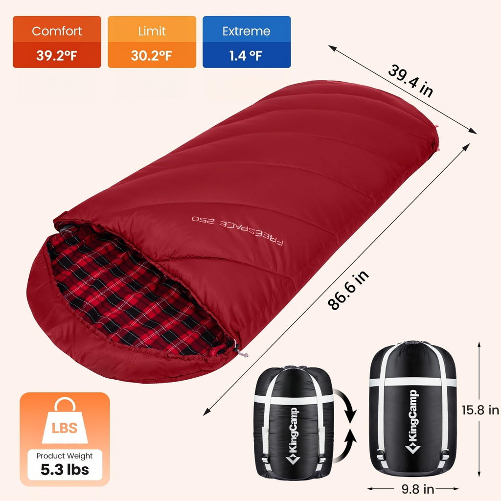 KingCamp Plus Size 3-4 Season Sleeping Bag