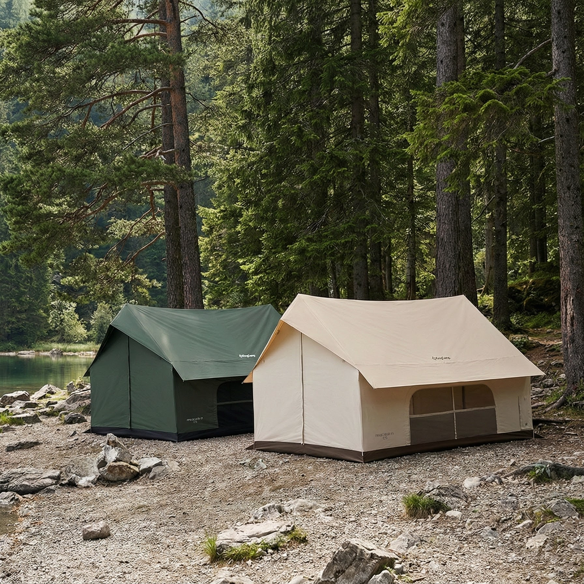 KingCamp 4-Season Cabin Tent with Stove (Size L) Bundle