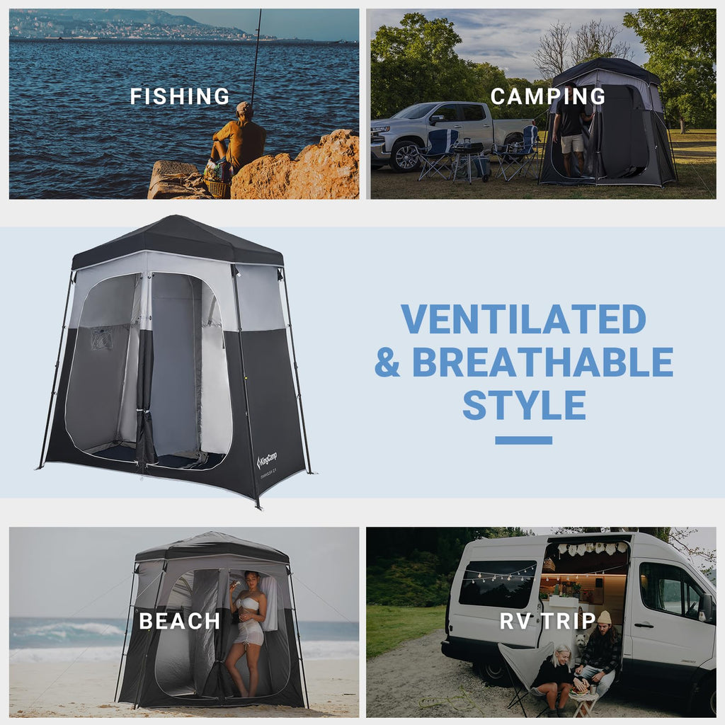 KingCamp MARASUSA Q Double-Room Shower Tent