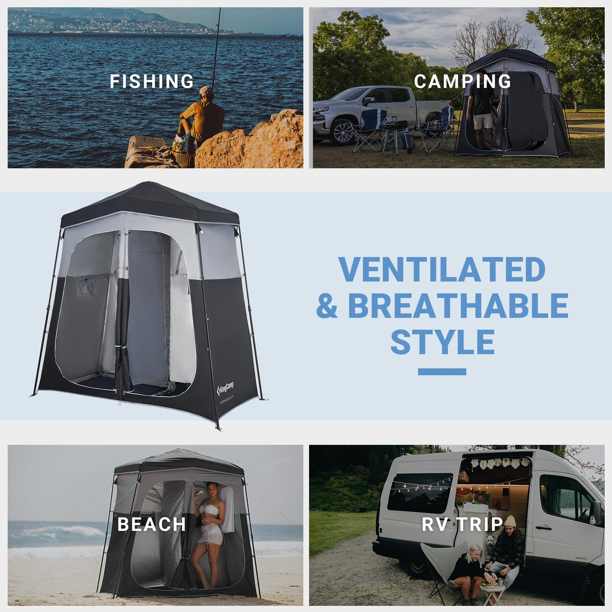 KingCamp MARASUSA Q Double-Room Shower Tent