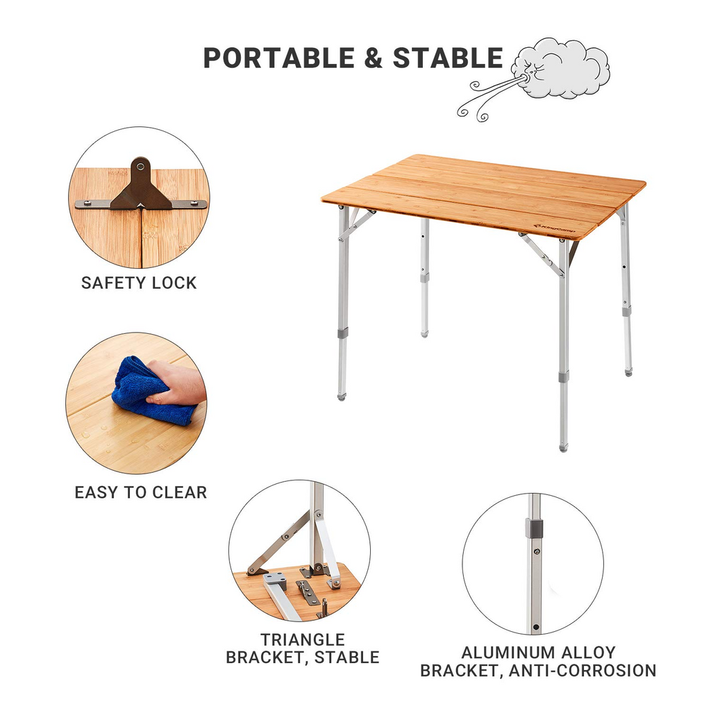 KingCamp 2-4 Person Folding Camping Tables 39x25