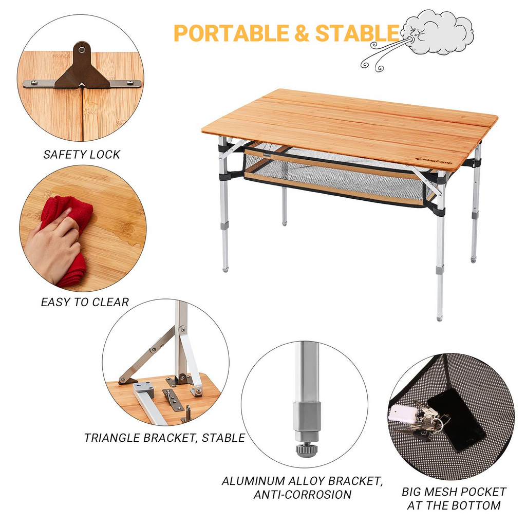 KingCamp 2-4 Person Folding Camping Tables 39x25