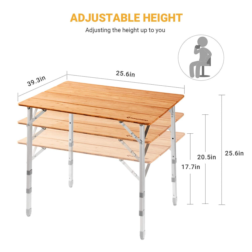 KingCamp 2-4 Person Folding Camping Tables 39x25