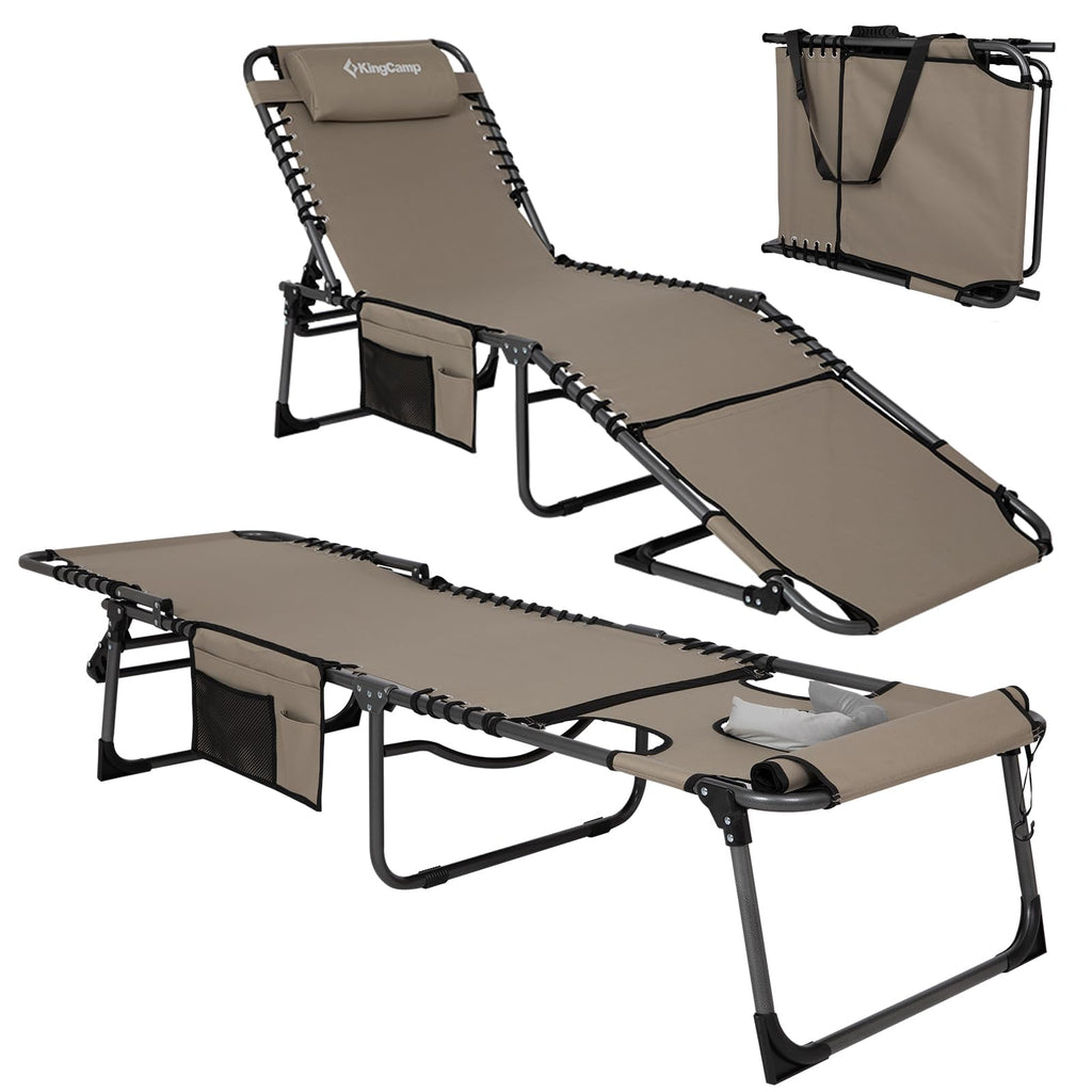 KingCamp MAGNOLIA B10 Backpack Chaise Lounge 5-Position Adjustable Recliner with Face Hole