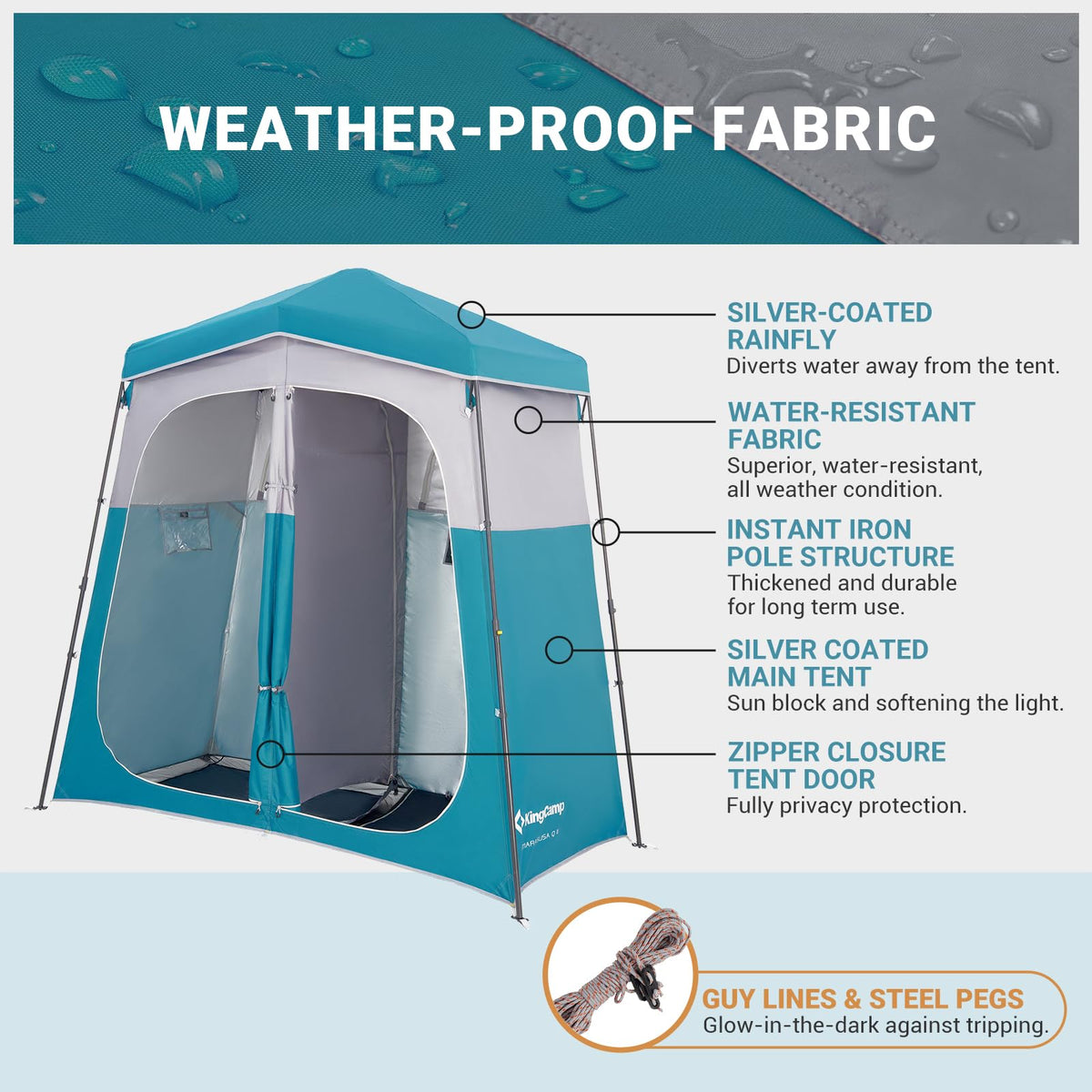 KingCamp MARASUSA Q Double-Room Shower Tent