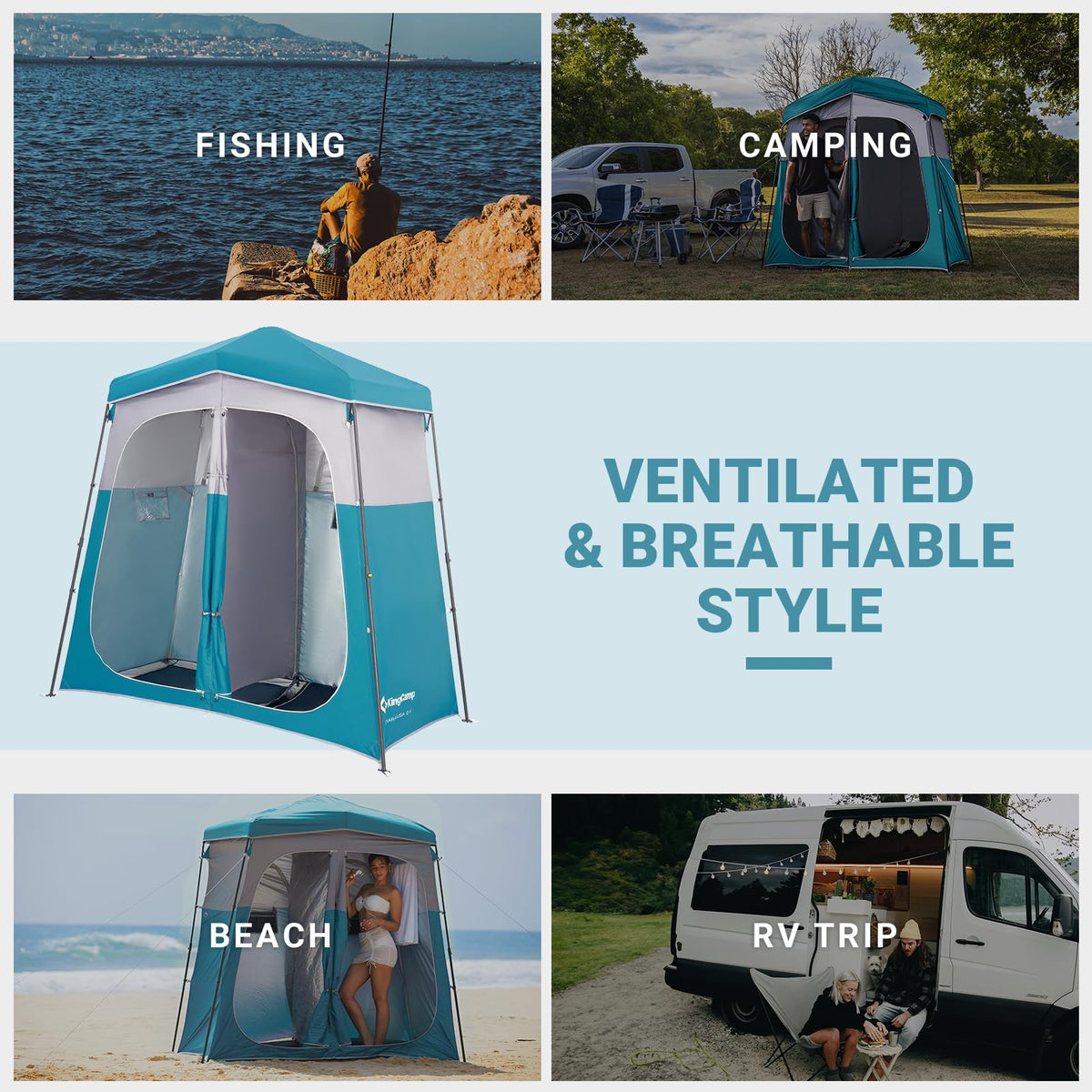 KingCamp MARASUSA Q Double-Room Shower Tent