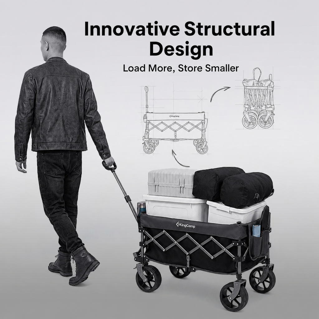 KingCamp 150L Compact Folding Wagon Cart