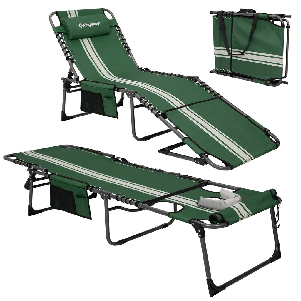 KingCamp MAGNOLIA B10 Backpack Chaise Lounge 5-Position Adjustable Recliner with Face Hole