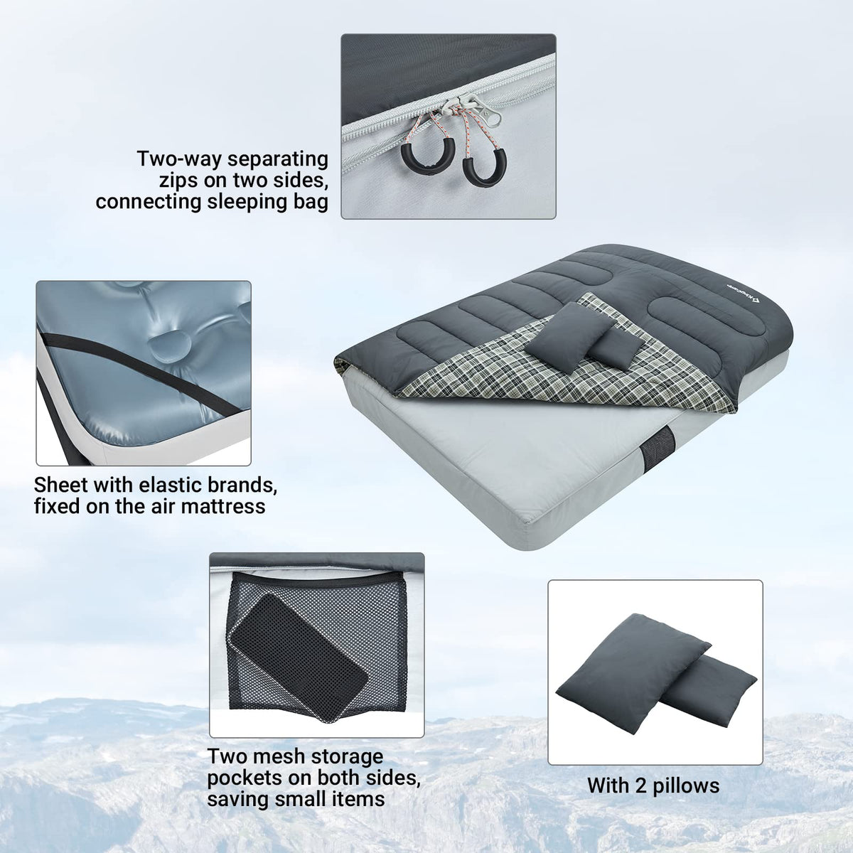 KingCamp AIRBED Queen Size Double Sleeping Bag