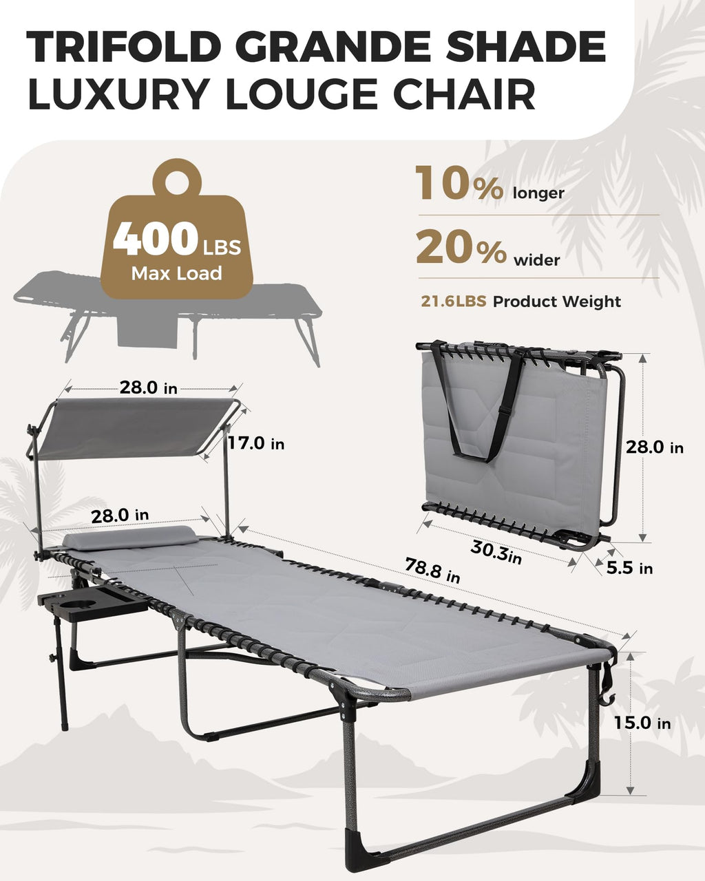 KingCamp MAGNOLIA B20 PLUS Folding Lounge Chair