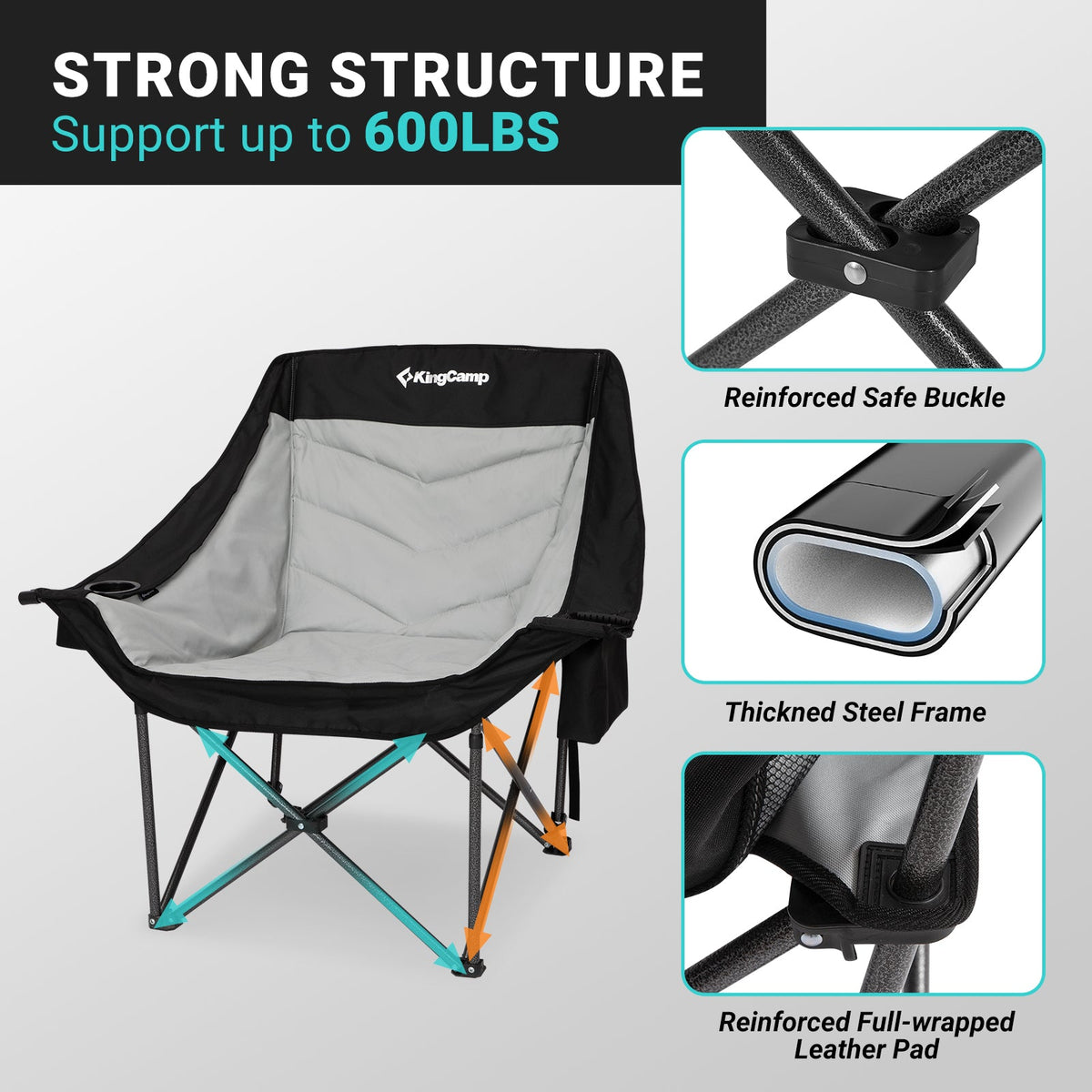 KingCamp CANNA C10 PLUS Oversized Padded Camping Chair