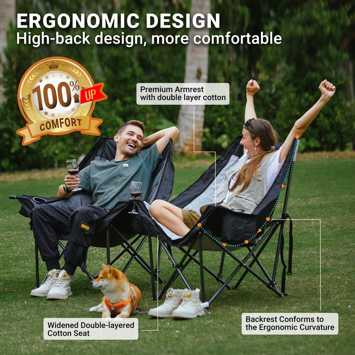 KingCamp CANNA C10 PLUS Oversized Padded Camping Chair