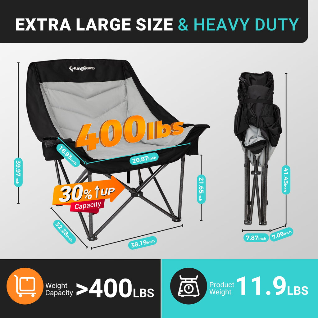 KingCamp CANNA C10 PLUS Oversized Padded Camping Chair