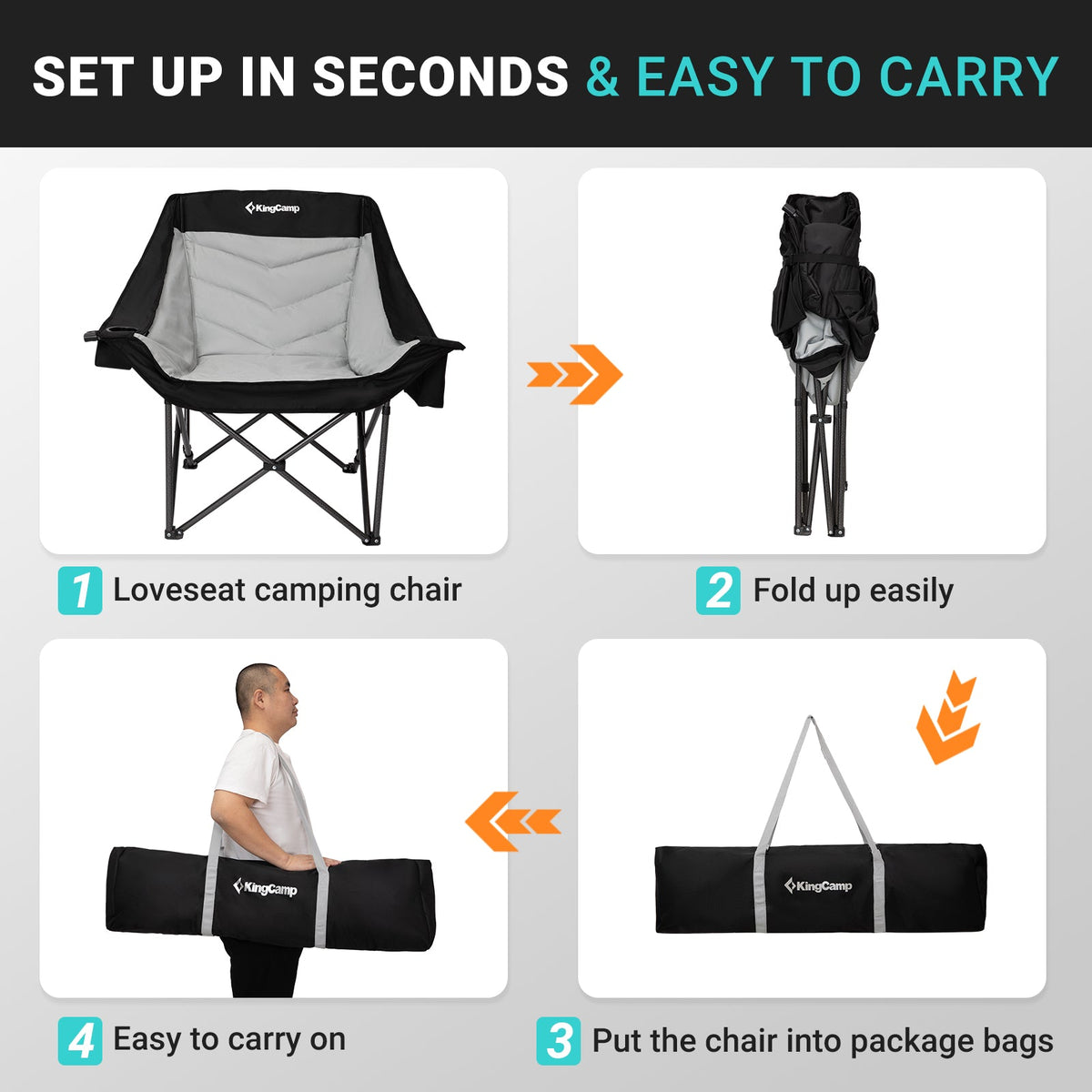 KingCamp CANNA C10 PLUS Oversized Padded Camping Chair
