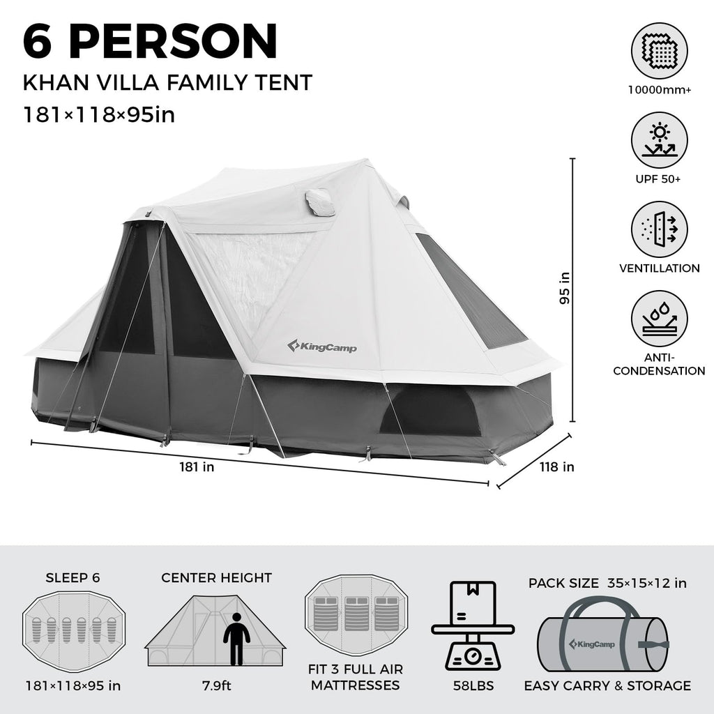 KingCamp KHAN VILLA 4-Season 4-6 Person Bell Tent