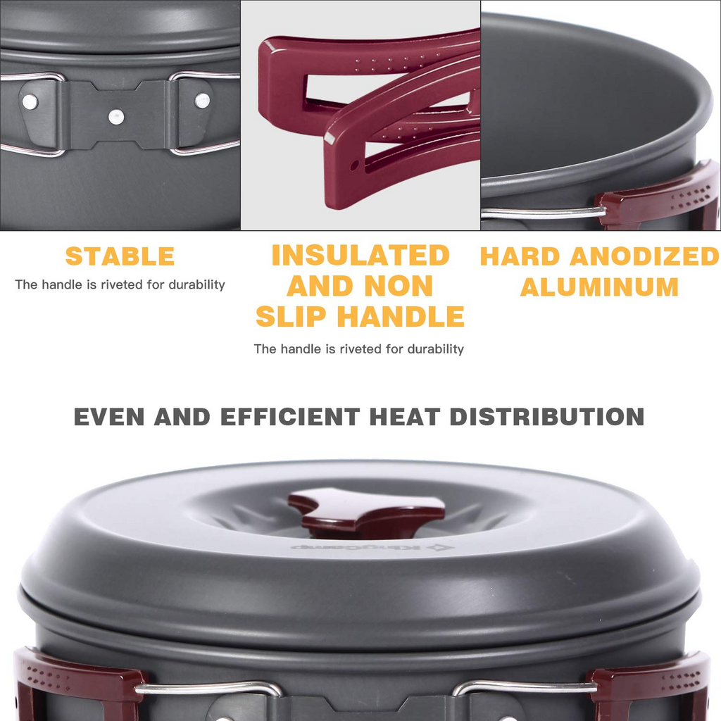 KingCamp 18Pcs Camping Cookware Camp Cooking Set